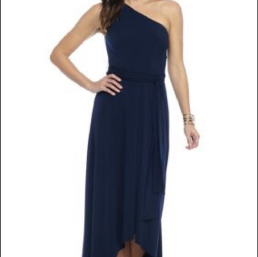 Vince Camuto Dress Gown One Shoulder Blue